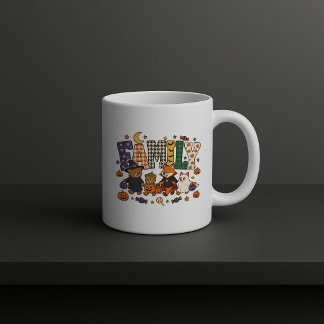 Caneca De Café Bloco de Letras da Família