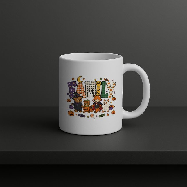Caneca De Café Bloco de Letras da Família  (Criador carregado)
