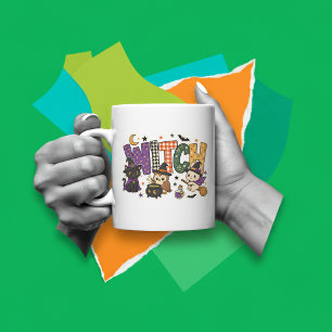 Caneca De Café Bloco de Letras de Bruxa