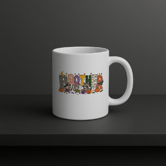 Caneca De Café Bloco de Letras de Irmãos Duo