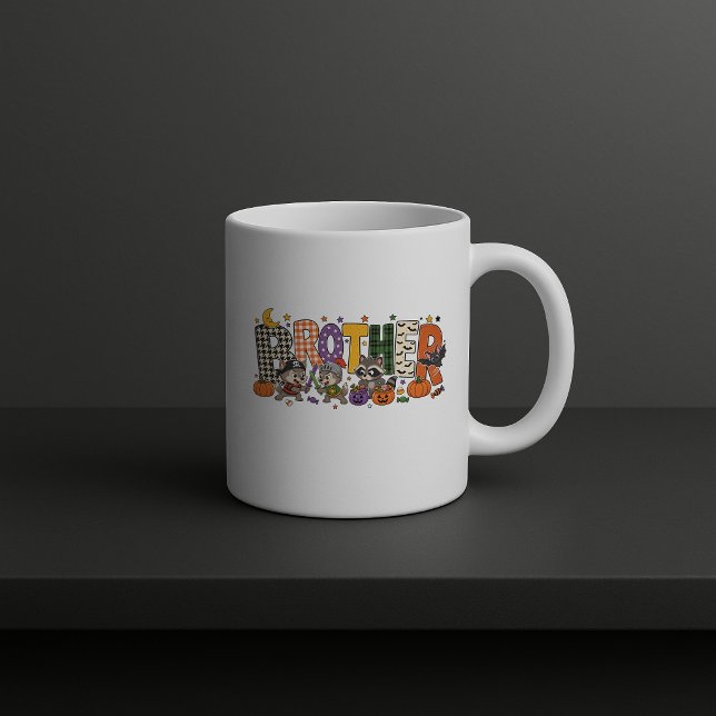 Caneca De Café Bloco de Letras de Irmãos Duo (Criador carregado)