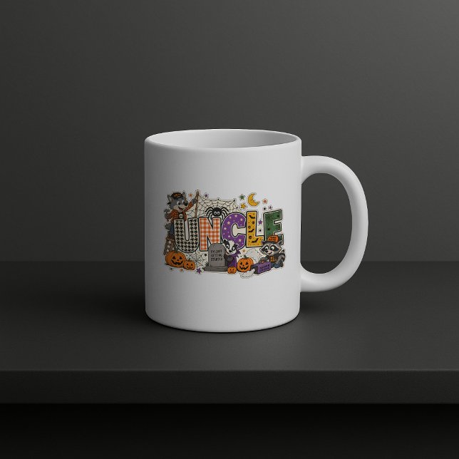 Caneca De Café Bloco de Letras de Tio Divertido  (Criador carregado)