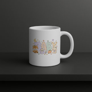Caneca De Café Bloco de Letras do Primeiro Halloween do Bebê