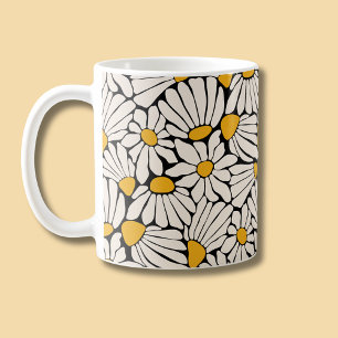 Caneca De Café Bloco moderno - impressão amarelo-floral