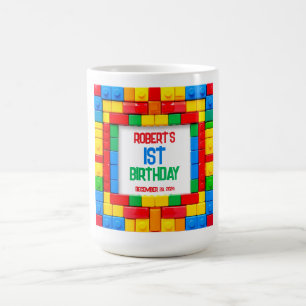Caneca De Café Blocos de Construção ANIVERSÁRIO