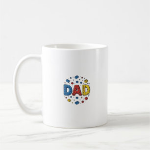 Caneca De Café Blocos de Construção do Papai Design Vetorial Vint