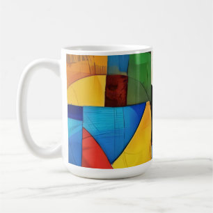 Caneca De Café Blocos de Cores Divertidos 