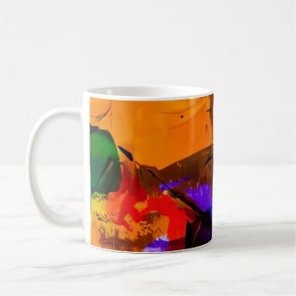 Caneca De Café Blocos de Pôr do Sol Abstrato