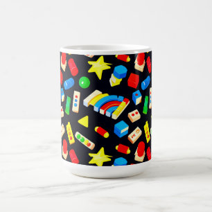 Caneca De Café Blocos e Brinquedos Coloridos para Crianças