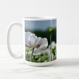 Caneca De Café Bloemen veld, Papaver somneferum maanzaad bloem.