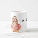 Caneca De Café Blond Female Watermelon Earrings<br><div class="desc">Blond Female Watermelon Earrings</div>