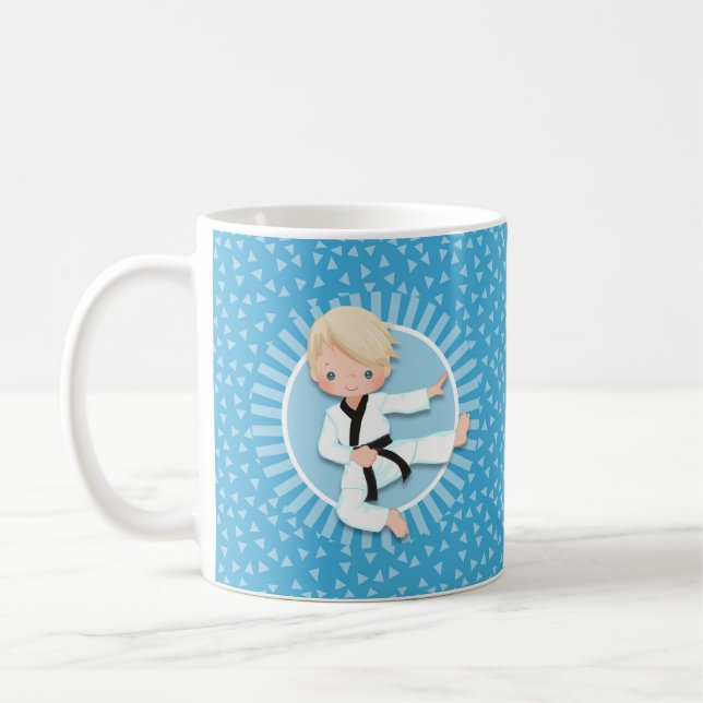 Caneca De Café Blonde Karate Boy Judo Martial Artes (Esquerda)