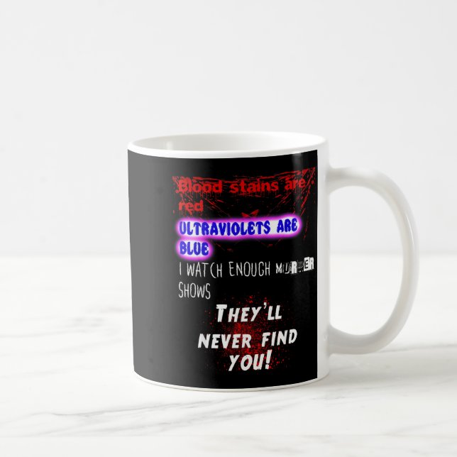 Caneca De Café Blood Stains Are Red Ultraviolets Blue Theyll Neve (Direita)