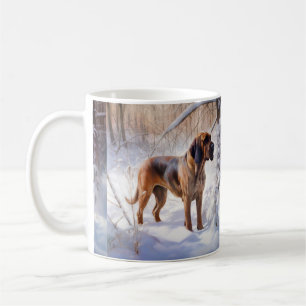 Caneca De Café Bloodhound Deixe Nevar Natal