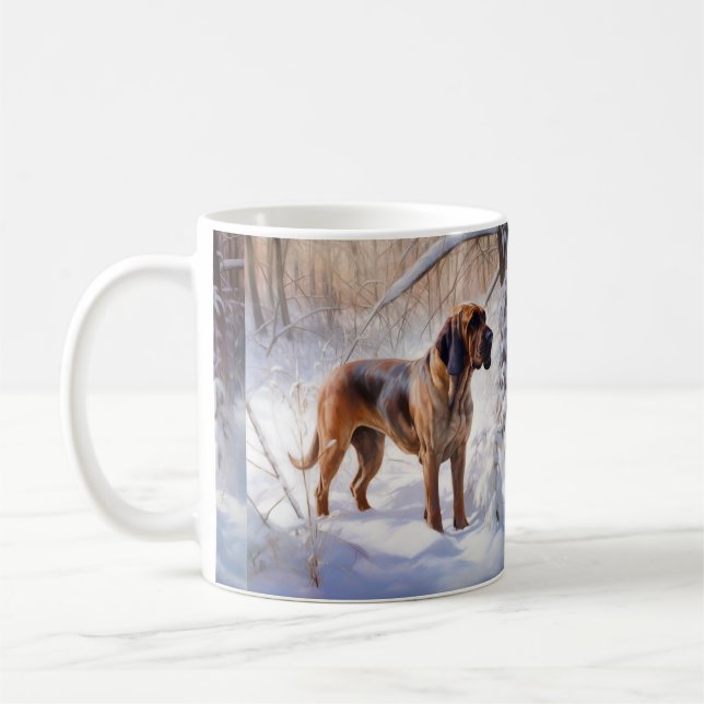 Caneca De Café Bloodhound Deixe Nevar Natal (Esquerda)