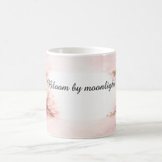 Caneca De Café Bloom by Moonlight Pink Floral Moon Coffee Mug