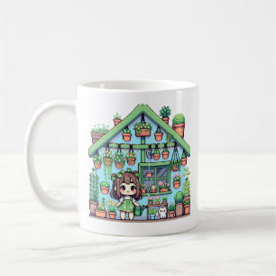 Caneca De Café Bloom com Grace Rapariga Kawaii com Plantas