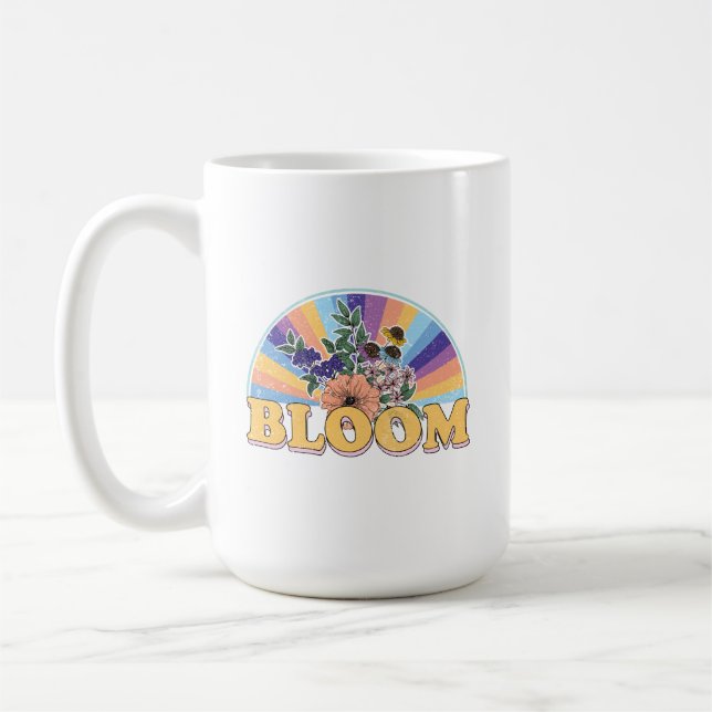 Caneca De Café Bloom Retro Floral (Esquerda)