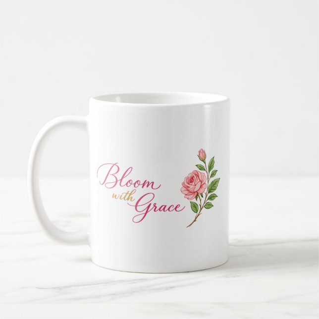 Caneca De Café Bloom with Grace cup with a rose" 🌸 (Esquerda)