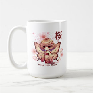 Caneca De Café Bloom with Magic - Kawaii Sakura Fairy