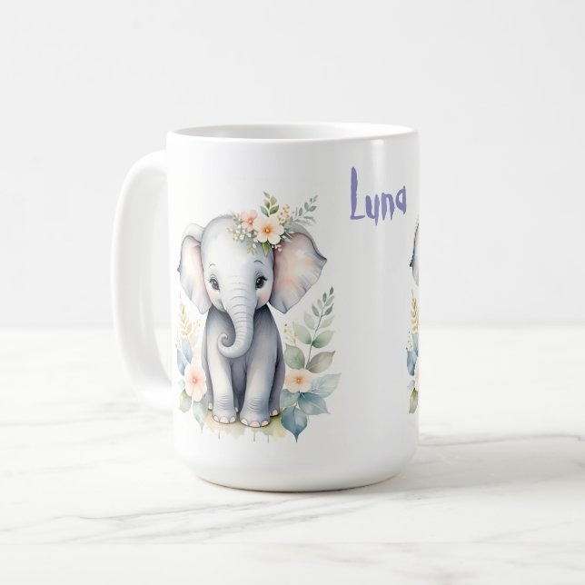 Caneca De Café Blooming Baby Elephant (Frente Esquerda)