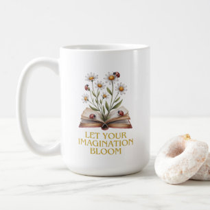 Caneca De Café Blooming Book. Deixe sua imaginação desabrochar