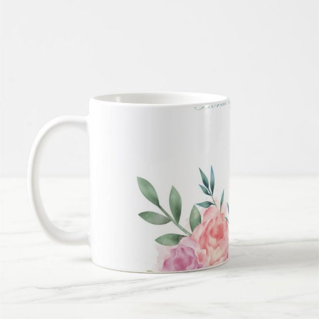 Caneca De Café "Blooms in a Cup: Floral Elegance Mug" (Esquerda)