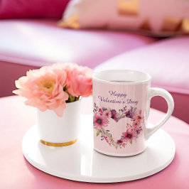 Caneca De Café Blooms of Love | Floral Wreath | DIA DE OS NAMORAD