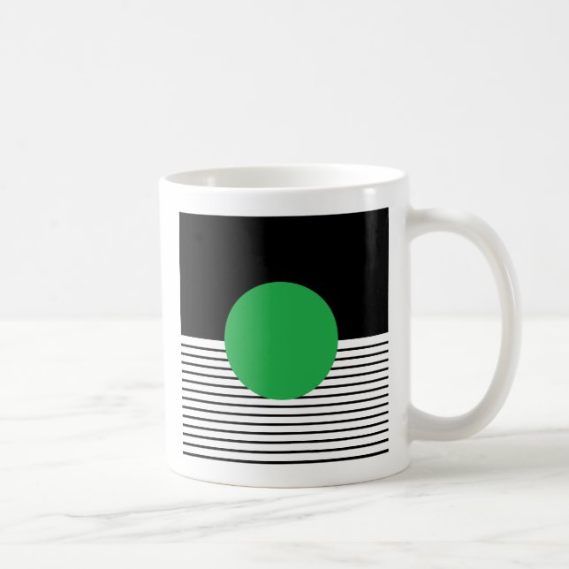 Caneca De Café Bloqueio Branco Preto e Círculo Verde (Direita)