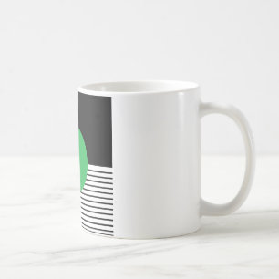 Caneca De Café Bloqueio Branco Preto e Círculo Verde
