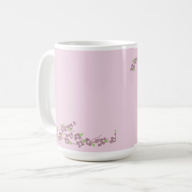 Caneca De Café Blossomas Rosa Simplesmente (Frente Esquerda)