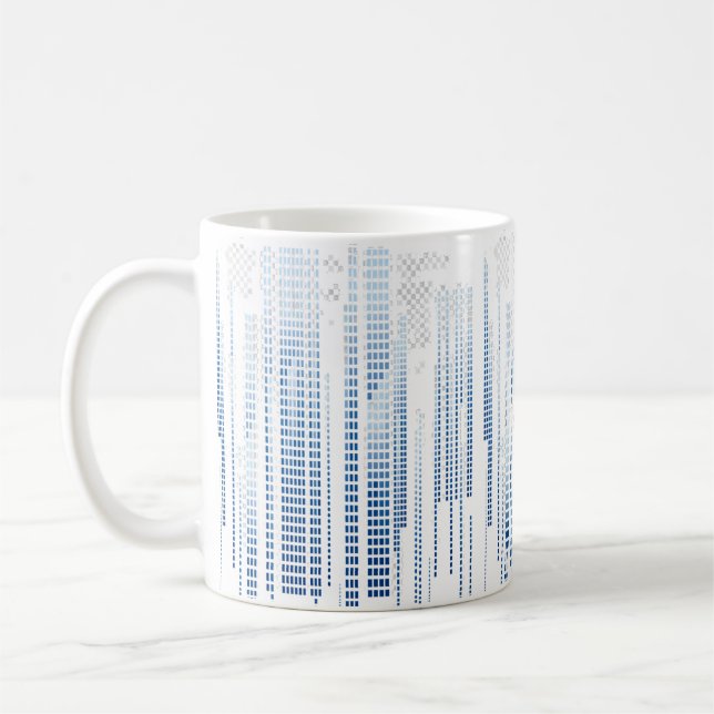 Caneca De Café Blue Abstract Geometric Mug (Esquerda)