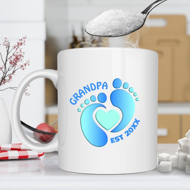 Caneca De Café Blue Baby Feet Mug para vovô (Criador carregado)