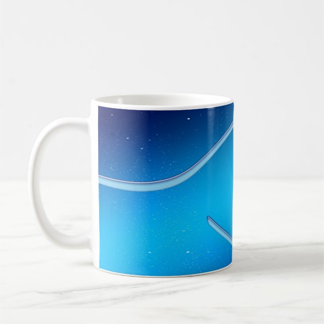 Caneca De Café Blue Background Abstract Design Banner (Esquerda)