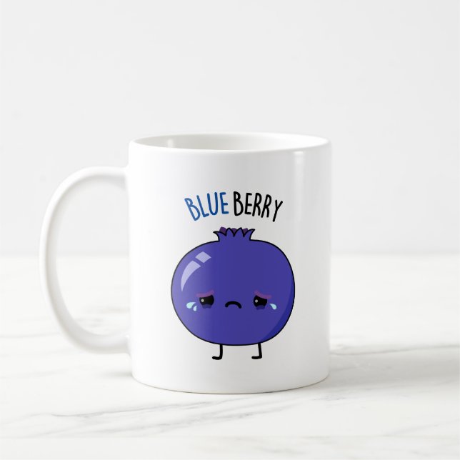 Caneca De Café Blue Berry Funny Blueberry Pun (Esquerda)