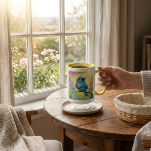 Caneca de Café Blue Bird com Citação