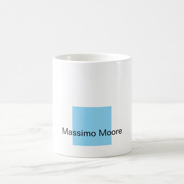 Caneca De Café Blue Black White Plain Elegant Own Name (Centro)