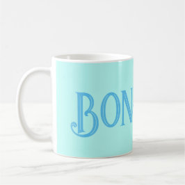 Caneca De Café Blue Bonjour Aqua Coffee Mug
