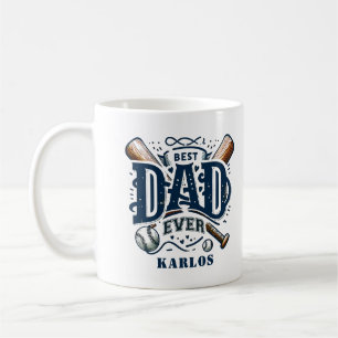 Caneca De Café Blue Brown Best Baseball Pai Ever Coffee Mug