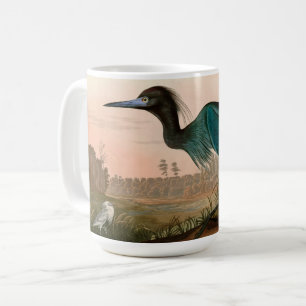 Caneca De Café Blue Crane ou Heron Birds of America Audubon Impre