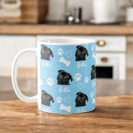 Caneca De Café Blue Custom Paw Print Dog Lover Pet Photo