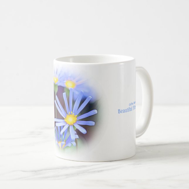 Caneca De Café Blue Daisy (Frente Esquerda)