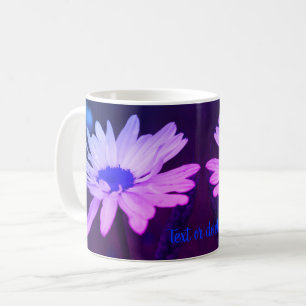 Caneca De Café Blue Daisy Center Floral Art Personalizado