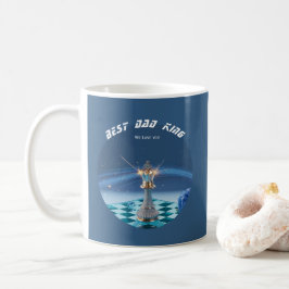 Caneca De Café Blue Diamond Metálico Rei Xadrez Dia dos Pais