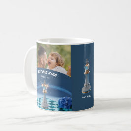 Caneca De Café Blue Diamond Metálico Rei Xadrez Dia dos Pais