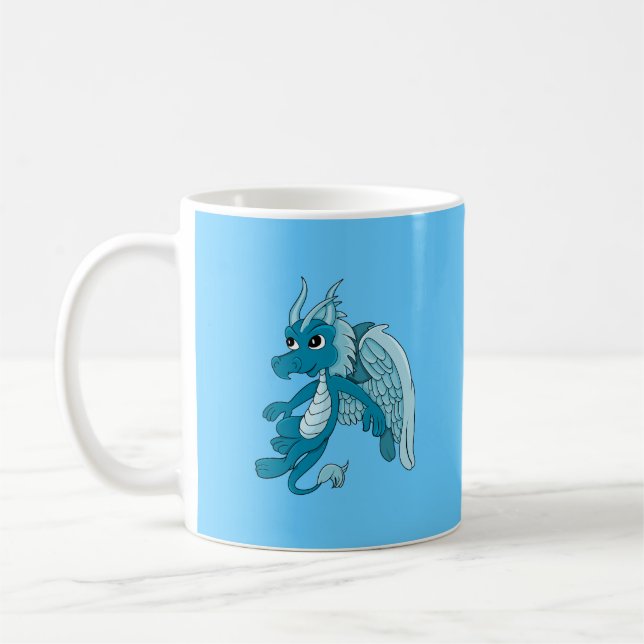 Caneca De Café Blue Dragon Cartoon Coffee Mug (Esquerda)