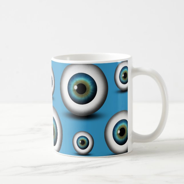 Caneca De Café Blue Eyeball Iris Olho Divertido Legal Tumg Person (Direita)