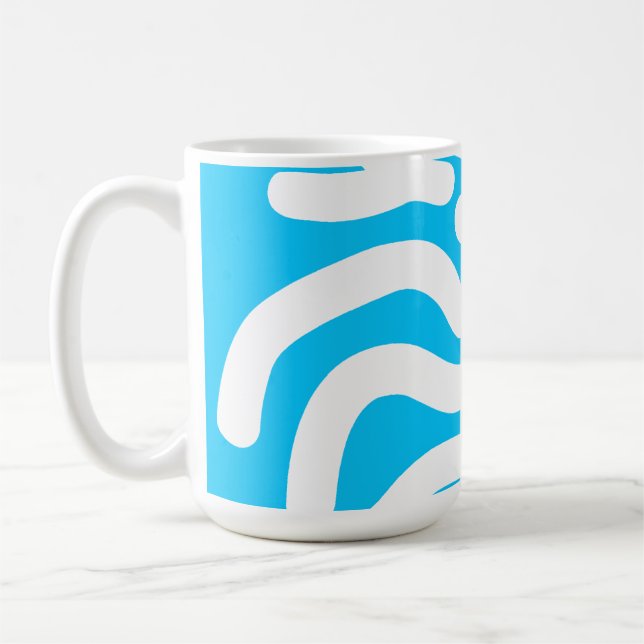Caneca De Café Blue Fingerprint Biometric Security (Esquerda)