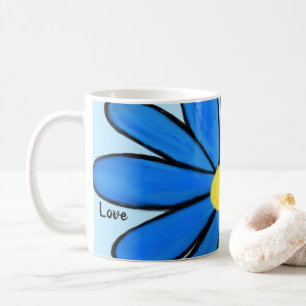 Caneca De Café Blue Floral Love Personalizado Blue Mugs