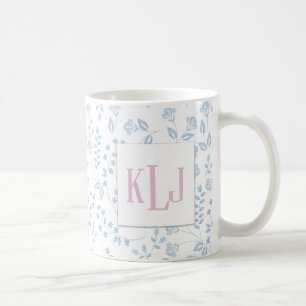 Caneca De Café Blue Floral Pattern 11 oz Classic Mug
